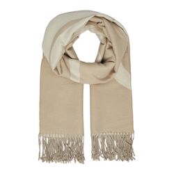 s.Oliver Black Label Patterned knitted scarf with fringe  - beige (80X1)