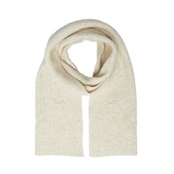 s.Oliver Red Label Wide knitted scarf with decorative pearl details  - beige (81W1)