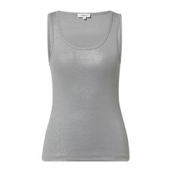 s.Oliver Red Label Geripptes Tank-Top mit glitzerndem Coating  - grau (9134)