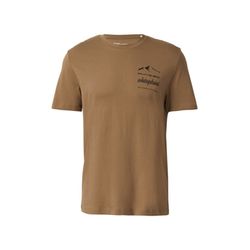 s.Oliver Red Label T-shirt à col rond et imprimé sur le devant - brun (86D2)