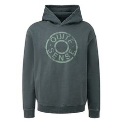 Q/S designed by Washed hoodie with front print - blue (55D0)