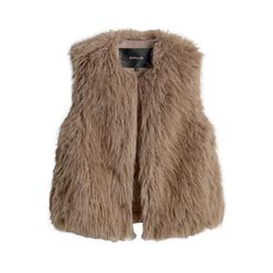Opus Regular vest in faux fur look - Wondra - brown (20022)