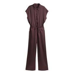 Opus Satin jumpsuit - Mendie night - red (40039)