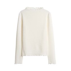 Opus Slim strukturiertes Longsleeve - Sirken - weiß (1004)