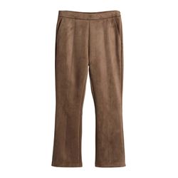 Opus Faux leather pants in suede look - Elvina cozy - brown (20020)
