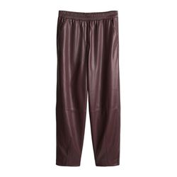 Opus Relaxed faux leather pants with barrel legs - Myha edgy - red (40039)