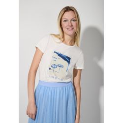 More & More T-Shirt mit Strand Motiv  - beige (0041)