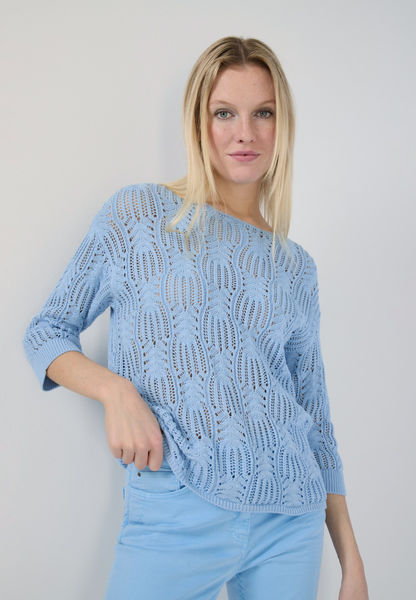 More More Ajour Pullover blau (0319) 36
