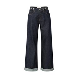 Yaya Jean coupe ample avec ourlet retroussé et taille haute (L32) - bleu (99024)