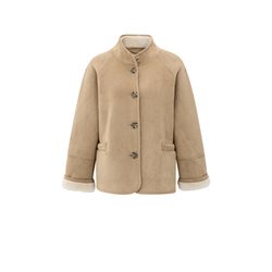 Yaya Übergroßer Lammfellmantel mit Raglanärmeln - braun (99030)