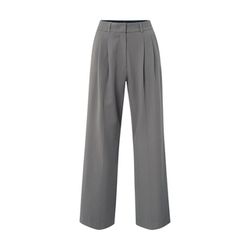 Yaya Soft woven trousers with pleats and wide legs - gray (80307)