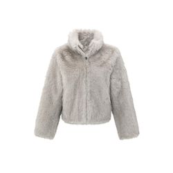 Yaya Kunstfelljacke mit Stehkragen - grau (99001)