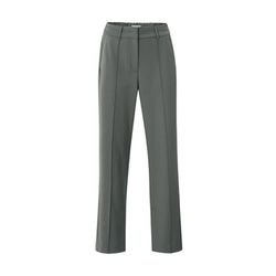 Yaya Wide leg trousers with decorative seams and slit - gray (80307)