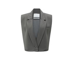 Yaya Ärmelloser Kurzblazer mit Double-Layer-Effekt - grau (80307)
