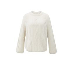 Yaya Soft cable knit sweater with round neck   - beige (99035)