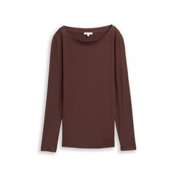 Tom Tailor Slim fit long-sleeved shirt with boat neck - brown (27506)