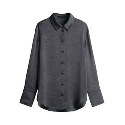 someday Longbluse mit Crinkle Effekt - Zelara - grau (80015)