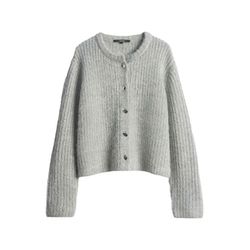 someday Loose Strickblouson mit Glanz Effekt - Tiah - grau (8056)