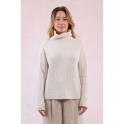 Molly Bracken Cable-knit sweater with high neck - beige (ECRU)