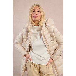 Molly Bracken Long quilted down jacket - beige (ECRU)