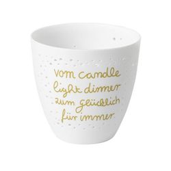 Räder Tealight holder (Ø9.5x9cm) - white/gold (0)