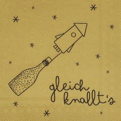 Räder Cocktail napkin 25x25cm - black/gold (0)