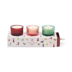 Paddywax Candle gift set- Christmas - green/red (00)