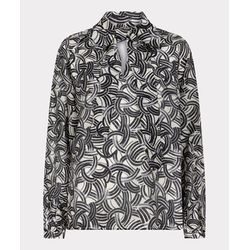 Esqualo Bluse mit Bindeschleife - schwarz/weiß (PRINT)