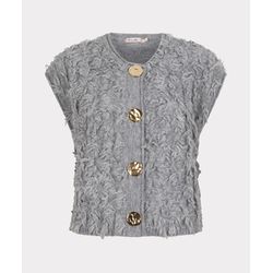 Esqualo Strickjacke mit Fransen - grau (Grey)