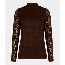 Esqualo Top lace lurex stretch - brown (Chocolate)