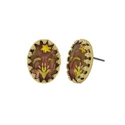 Konplott Stud earrings - Chinoiserie - brown/gold (0040)
