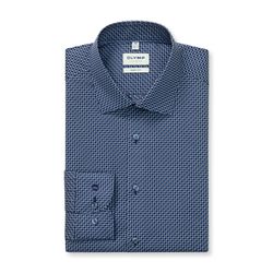 Olymp Hemd mit Minimal-Dessin - blau (18)