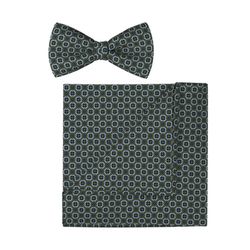 Olymp Fliege und Einstecktuch Set - grau/grün (48)