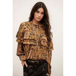 Ba&sh Round-neck blouse - Pixie - brown (OCRE)