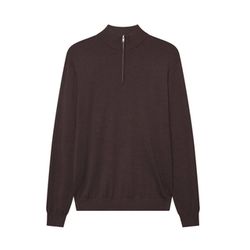 Les Deux Greyson Half-Zip Merino Knit - brown/red (844)