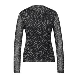 Street One Studio Gemustertes Mesh-Shirt - schwarz (20001)