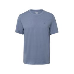 s.Oliver Red Label Heavy Jersey T-Shirt mit Crew Neck und Logo-Print - blau (5363)