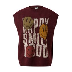 Q/S designed by Oversized Pullunder mit Intarsie   - rot (39X0)