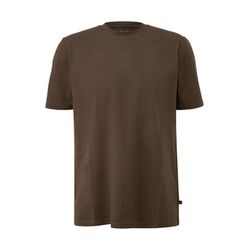 Q/S designed by Basic Rundhals T-Shirt mit Logo-Druck - braun (8947)