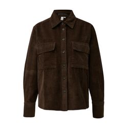 Q/S designed by Corduroy overshirt with breast pockets  - brown (8947)