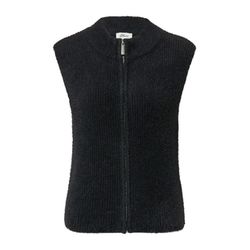 s.Oliver Red Label Vest made of fancy yarn with zipper - black (9999)