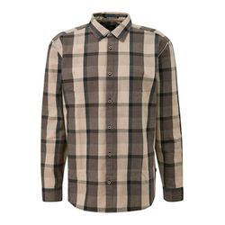 Q/S designed by Kariertes Flanellhemd mit Kentkragen - braun/beige (89N0)