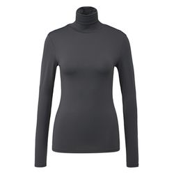 Q/S designed by Slim-fit long-sleeved shirt with turtleneck - gray (9859)