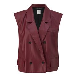 Q/S designed by Cropped waistcoat in leather look - red (3900)