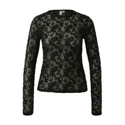 Q/S designed by Long-sleeved lace shirt   - black (9999)