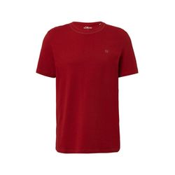 s.Oliver Red Label Heavy Jersey T-Shirt mit Crew Neck und Logo-Print - rot (3626)