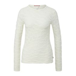 Q/S designed by Slightly transparent long-sleeved T-shirt - white (0200)