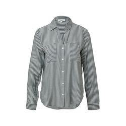 s.Oliver Red Label Striped viscose blouse with shirt collar  - blue/white (69G9)