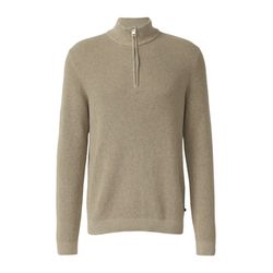 s.Oliver Red Label Baumwoll-Pullover mit Struktur und Troyer-Kragen - beige (80W0)