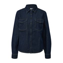 Q/S designed by Fitted denim blouse with patch pockets  - blue (58Z8)
